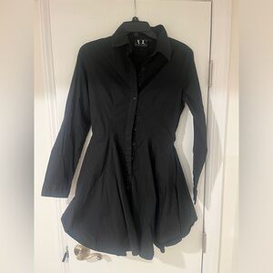 A.O.C. Absence of Colour Black Fit & Flare Shirt Dress Size M